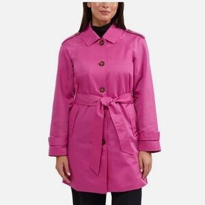 NWT Ellen Tracy Women's Vibrant Pink Trench Coat